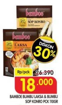 Promo Harga Bamboe Bumbu Instant Laksa, Sop Konro 110 gr - Superindo