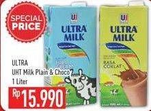 Promo Harga ULTRA MILK Susu UHT Plain, Choco 1000 ml - Hypermart
