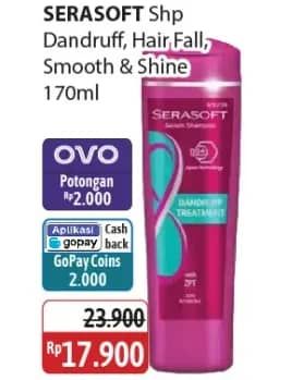 Promo Harga Serasoft Shampoo Anti Dandruff, Hairfall Treatment, Smooth Shine 170 ml - Alfamidi