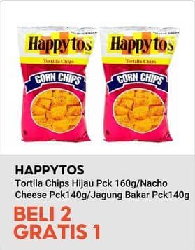 Promo Harga Happy Tos Tortilla Chips Kecuali Hijau, Kecuali Nacho Cheese, Kecuali Jagung Bakar/Roasted Corn 140 gr - Indomaret