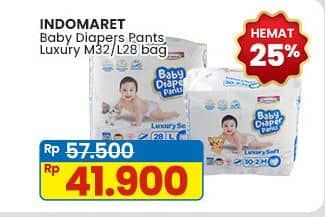 Promo Harga Indomaret Baby Diapers Pants Luxury Soft M32, L28 28 pcs - Indomaret