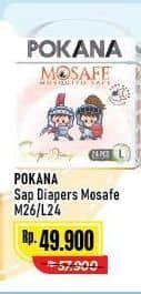 Promo Harga Pokana Mosafe Sap Diapers M26, L24 24 pcs - Alfamart