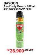 Promo Harga BAYGON Insektisida Spray Fruity Breeze, Zen Garden 600 ml - Alfamart