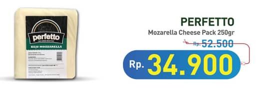 Perfetto Keju Mozzarella 250 gr Diskon 33%, Harga Promo Rp34.900, Harga Normal Rp52.500