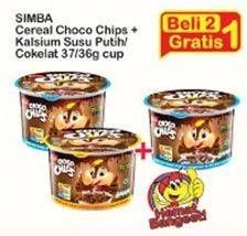 Promo Harga SIMBA Cereal Choco Chips Susu Putih, Susu Coklat 37 gr - Indomaret