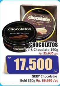 Promo Harga Chocolatos Wafer Roll Cokelat Dark 190 gr - Hari Hari