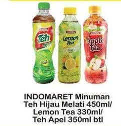 Promo Harga INDOMARET Minuman Teh Apel, Hijau Melati, Lemon 330 ml - Indomaret