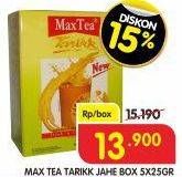 Promo Harga Max Tea Minuman Teh Bubuk Tarikk Jahe per 5 sachet 25 gr - Superindo