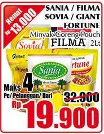 Promo Harga SANIA/ FILMA/ SOVIA/ GIANT/ FORTUNE Minyak Goreng 2ltr  - Giant