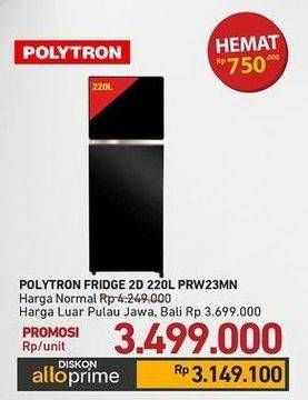 Promo Harga Polytron PRW 23 MN 220 ltr - Carrefour