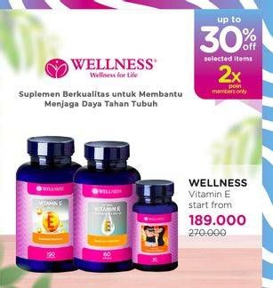 Promo Harga WELLNESS Vitamin E Water Soluble 60 pcs - Watsons