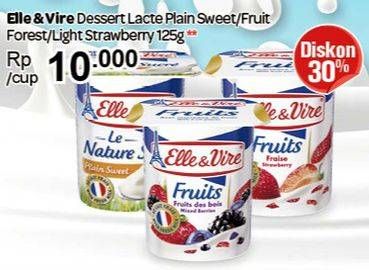 Promo Harga ELLE & VIRE Dessert Cream Lacte Plain Sweet, Fruit Forest, Light Strawberry 125 gr - Carrefour