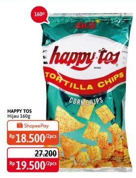 Promo Harga HAPPY TOS Tortilla Chips Hijau 160 gr - Alfamidi
