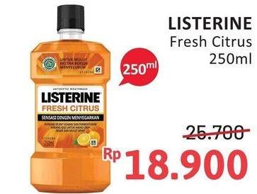 Promo Harga LISTERINE Mouthwash Antiseptic Fresh Citrus 250 ml - Alfamidi