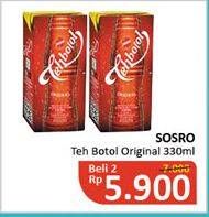 Promo Harga SOSRO Teh Botol Original per 2 pcs 330 ml - Alfamidi