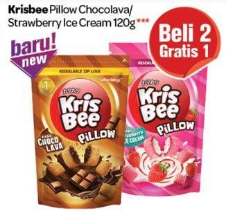 Promo Harga KRISBEE Pillow Chocolava, Strawberry 120 gr - Carrefour
