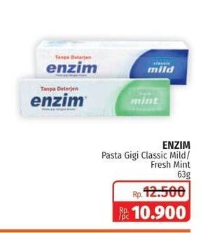 Promo Harga ENZIM Pasta Gigi Classic Mild, Fresh Mint 63 gr - Lotte Grosir