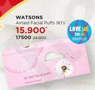 Promo Harga WATSONS Airlaid Facial Puffs 90 pcs - Watsons