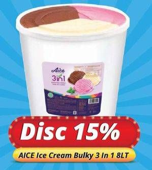 Promo Harga Aice Ice Cream Bucket 3 In 1 8000 ml - Hypermart