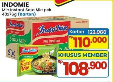 Promo Harga Indomie Mi Kuah Soto Mie per 40 pcs 70 gr - Indomaret