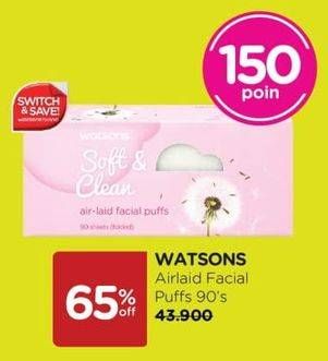 Promo Harga Watsons Air-laid Facial Puff 90 pcs - Watsons