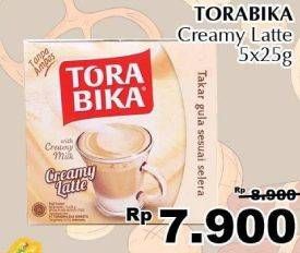 Promo Harga Torabika Creamy Latte per 5 sachet 25 gr - Giant