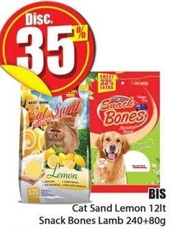 Promo Harga BIS Cat Sand 12Ltr/Snack Bones 320gr  - Hari Hari