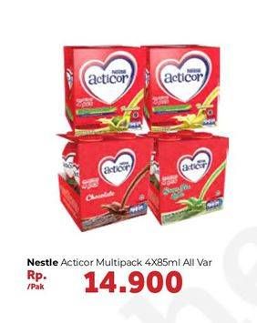 Promo Harga NESTLE Acticor All Variants per 4 botol 85 ml - Carrefour