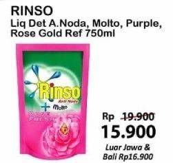 Promo Harga RINSO Liquid Detergent Anti Noda, Molto, Rose Gold 750 ml - Alfamart