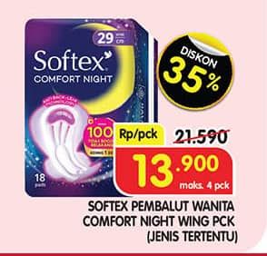 Promo Harga Softex Comfort Night  - Superindo