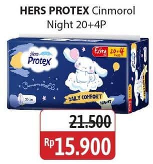 Promo Harga Hers Protex Comfort Night Wing 30cm 24 pcs - Alfamidi