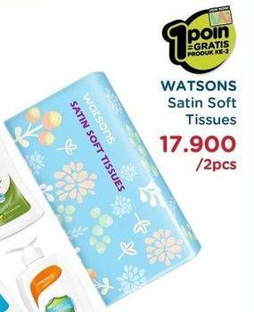 Promo Harga WATSONS Satin Soft Tissues per 2 pouch - Watsons