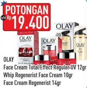 Promo Harga Olay Face Cream Total Effect Regular UV/Whip/Face Cream Regenerist  - Hypermart