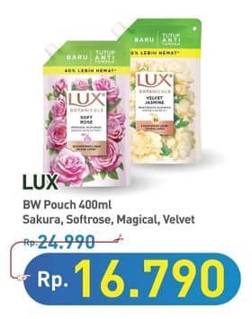 Promo Harga LUX Botanicals Body Wash Sakura Bloom, Soft Rose, Magical Orchid, Velvet Jasmine 400 ml - Hypermart