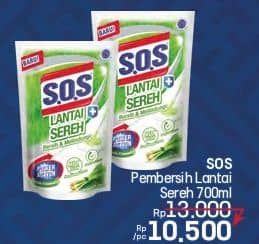 Promo Harga SOS Pembersih Lantai Sereh 700 ml - LotteMart