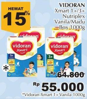 Promo Harga VIDORAN Xmart 1+ Vanilla 1000 gr - Giant