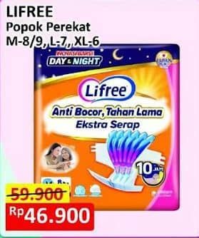 Promo Harga Lifree Popok Perekat Menyerap dan Kering L7, M8, M9, XL6 6 pcs - Alfamart