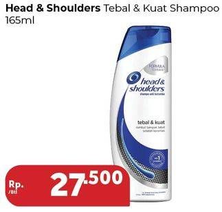Promo Harga HEAD & SHOULDERS Shampoo Tebal Kuat 165 ml - Carrefour