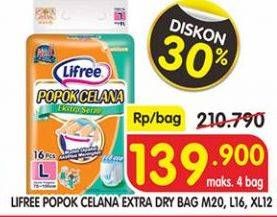 Promo Harga Lifree Popok Celana Ekstra Serap M20, L16, XL12  - Superindo