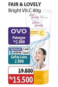 Promo Harga Glow & Lovely (fair & Lovely) Facial Foam Bright C Glow Vitamin C 100 gr - Alfamidi