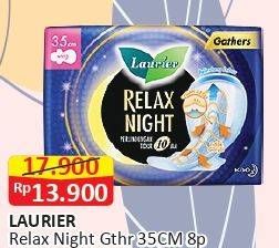 Promo Harga Laurier Relax Night Gathers 35cm 8 pcs - Alfamart