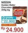Promo Harga NISSIN Golden Wafers Chocolate 300 gr - Indomaret