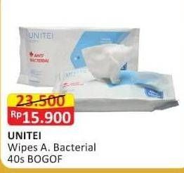 Promo Harga UNITEI Wet Tissue Anti Bacterial 40 pcs - Alfamart