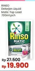 Promo Harga Rinso Detergent Matic Liquid Top Load 700 ml - Indomaret