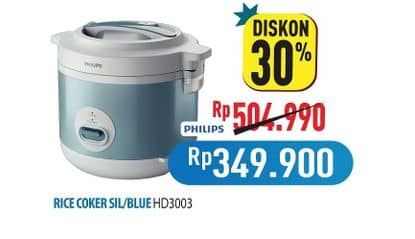 Promo Harga Philips HD3003/30 Rice Cooker 1.8L  - Hypermart