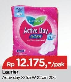 Promo Harga Laurier Active Day X-TRA Wing 22cm 20 pcs - TIP TOP