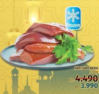 Promo Harga Beef Liver (Hati Sapi) Beku per 100 gr - LotteMart