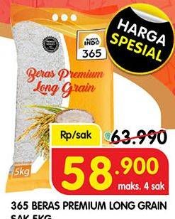 Promo Harga 365 Beras 5000 gr - Superindo