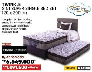 Promo Harga Comforta Twinkle 2 In 1 Super Single Bed Set 120 x 200 cm  - COURTS