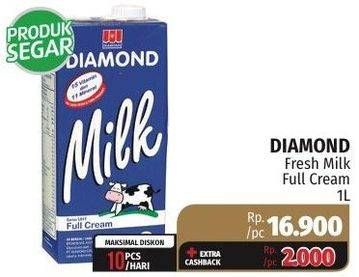 Promo Harga DIAMOND Fresh Milk Full Cream 1 ltr - Lotte Grosir